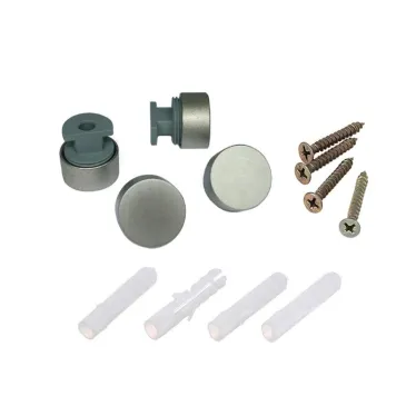 Зеркалодержатель d17 мм без сверления, никель матовый (комплект) - пакет Kr | 112586 | Tech-KREP