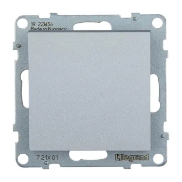 SUNO Выключатель 10АХ 250В. Безвинтовые зажимы. Цвет "Алюминий" | 721301 | Legrand