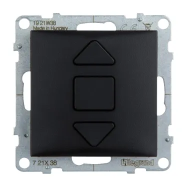 SUNO Переключатель кнопочный для жалюзи и рольставней 6А 250В. Безвинтовые зажимы. Цвет "Антрацит" | 721438 | Legrand