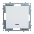 SUNO Выключатель 10АХ 250В с подсветкой/индикацией. Безвинтовые зажимы. Цвет "Белый" | 721111 | Legrand