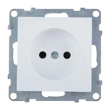 SUNO Силовая розетка 2К 16А 250В. C защитными шторками. Винтовые зажимы. Цвет "Белый" | 721119 | Legrand