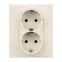 SUNO Силовая розетка двойная 2х2К+З 16А 250В. С защитными шторками. Безвинтовые зажимы Цвет "Слоновая кость" | 721226 | Legrand