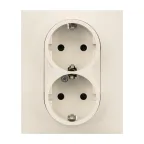 SUNO Силовая розетка двойная 2х2К+З 16А 250В. С защитными шторками. Безвинтовые зажимы Цвет "Слоновая кость" | 721226 | Legrand