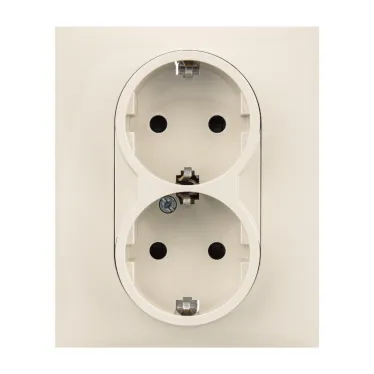 SUNO Силовая розетка двойная 2х2К+З 16А 250В. С защитными шторками. Безвинтовые зажимы Цвет "Слоновая кость" | 721226 | Legrand