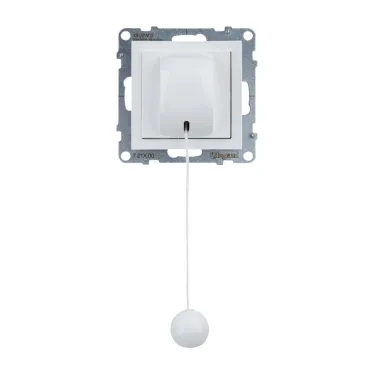 SUNO Выключатель кнопочный 6А 250В со шнуром. Безвинтовые зажимы. Цвет "Белый" | 721100 | Legrand