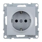 SUNO Силовая розетка 2К+З 16А 250В с защитными шторками.Безвинтовые зажимы. Цвет "Алюминий" | 721320 | Legrand