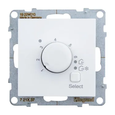 SUNO Термостат для теплых полов с датчиком.16А 250В. Винтовые зажимы. Цвет "Белый" | 721137 | Legrand