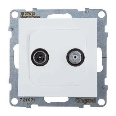 SUNO Розетка TV-SAT двухкабельная. Цвет "Белый" | 721171 | Legrand