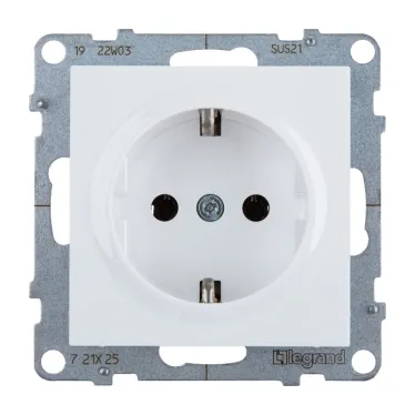 SUNO Силовая розетка 2К+З 16А 250В.Винтовые зажимы. Цвет "Белый" | 721125 | Legrand