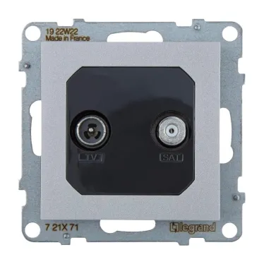 SUNO Розетка TV-SAT двухкабельная. Цвет "Алюминий" | 721371 | Legrand