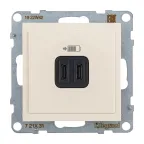 SUNO Зарядное устройство USB 2 выхода Тип С - Тип С Цвет "Слоновая кость" | 721231 | Legrand