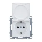 SUNO Силовая розетка 2К+З 16А 250В. С крышкой IP21. С защитными шторками. Безвинтовые зажимы Цвет "Белый" | 721127 | Legrand