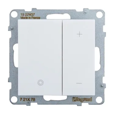 SUNO Светорегулятор кнопочный универсальный 400Вт без нейтрали. Цвет "Белый" | 721178 | Legrand