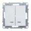 SUNO Выключатель двухклавишный 10АХ 250В с подсветкой/индикацией. Безвинтовые зажимы. Цвет "Белый" | 721115 | Legrand