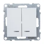 SUNO Выключатель двухклавишный 10АХ 250В с подсветкой/индикацией. Безвинтовые зажимы. Цвет "Белый" | 721115 | Legrand