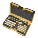 Набор стержней M-TEC с трещоткой и отверткой 1/4'' ERGONIC в кейсе, 10 шт