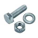 Болт DIN933 с шестигранной головкой оцинк. М6х25 + гайка + шайба (8 шт) - пакет ( 0,081 кг) | 112718 | Tech-KREP