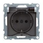 SUNO Силовая розетка 2К+З 16А 250В. С крышкой IP21. С защитными шторками. Безвинтовые зажимы Цвет "Алюминий" | 721327 | Legrand