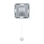 SUNO Выключатель кнопочный 6А 250В со шнуром. Безвинтовые зажимы. Цвет "Алюминий" | 721300 | Legrand