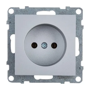 SUNO Силовая розетка 2К 16А 250В. Винтовые зажимы. Цвет "Алюминий" | 721333 | Legrand