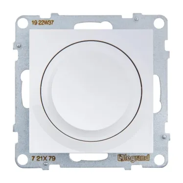 SUNO Светорегулятор с поворотной ручкой универсальный 300Вт без нейтрали. Цвет "Белый" | 721179 | Legrand