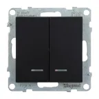 SUNO Выключатель двухклавишный 10АХ 250В с подсветкой/индикацией. Безвинтовые зажимы. Цвет "Антрацит" | 721415 | Legrand