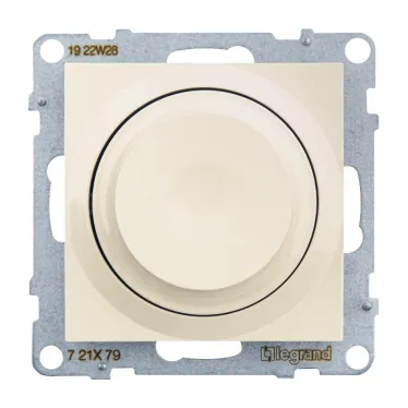 SUNO Светорегулятор с поворотной ручкой универсальный 300Вт без нейтрали. Цвет "Слоновая кость" | 721279 | Legrand