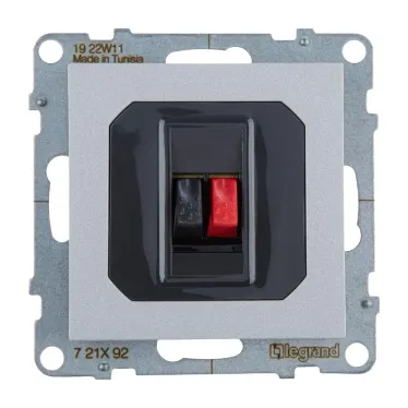 SUNO Аудиорозетка с пружинными зажимами одиночная. Цвет "Алюминий" | 721392 | Legrand