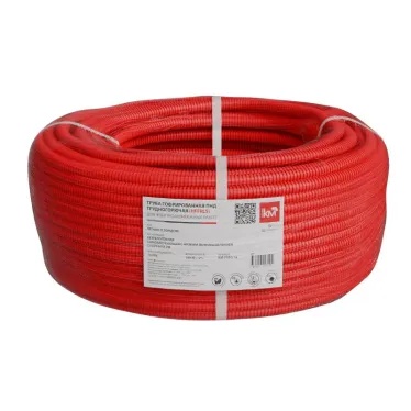 Труба гофрированная ПНД лёгкая D20 мм с зондом трудногорючая безгалогенная (HFFRLS), (уп. 100 м) | KM-FRTG-20 | Км-профиль