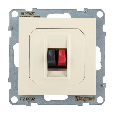 SUNO Аудиорозетка с пружинными зажимами одиночная. Цвет "Слоновая кость" | 721292 | Legrand