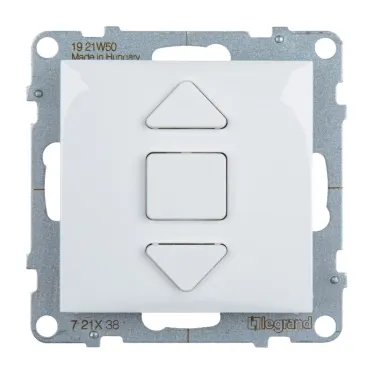 SUNO Переключатель кнопочный для жалюзи и рольставней 6А 250В. Безвинтовые зажимы. Цвет "Белый" | 721138 | Legrand