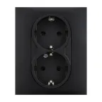 SUNO Силовая розетка двойная 2х2К+З 16А 250В. С защитными шторками. Безвинтовые зажимы Цвет "Антрацит" | 721426 | Legrand