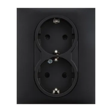 SUNO Силовая розетка двойная 2х2К+З 16А 250В. С защитными шторками. Безвинтовые зажимы Цвет "Антрацит" | 721426 | Legrand