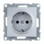 SUNO Силовая розетка 2К+З 16А 250В.Винтовые зажимы. Цвет "Алюминий" | 721325 | Legrand