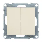 SUNO Выключатель двухклавишный 10А 250В. Безвинтовые зажимы. Цвет "Слоновая кость" | 721205 | Legrand