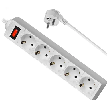 Удлинитель с сетевым фильтром ES 3 3 м, белый, 5 розеток