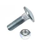 Болт DIN603 мебельный оцинк. М6х20 с гайкой (10 шт) - пакет  | 108760 | Tech-KREP