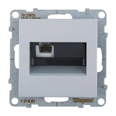 SUNO Телефонная розетка RJ11 одиночная. Цвет "Алюминий" | 721361 | Legrand