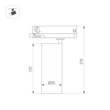 Светильник LGD-SILMA-4TR-R55-4W Day4000 BK, 4 deg, 230V, IP20, металл, 5 лет