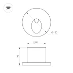 Светильник LT-TIE-R120-3W Warm3000 WH, 45x70 deg, 230V