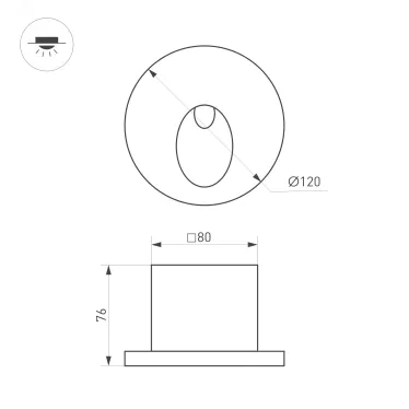 Светильник LT-TIE-R120-3W Warm3000 WH, 45x70 deg, 230V