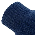 Перчатки трикотажные, акрил, двойные, цвет:синий,двойная манжета,