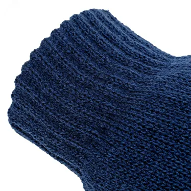 Перчатки трикотажные, акрил, двойные, цвет:синий,двойная манжета,