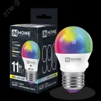                  Лампа светодиодная LED-ШАР-RGBW-SMART 11Вт 230В димм. Е27 3000-6500К 990Лм IN HOME
               