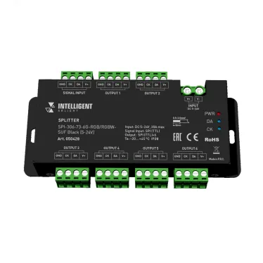 Сплиттер INTELLIGENT ARLIGHT SPI-306-73-6G-RGB/RGBW-SUF Black 5-24V