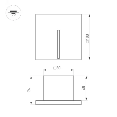 Светильник LT-TIE-S100-3W Warm3000 GR, 25x45 deg, 230V