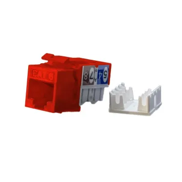 KJ9-8P8C-C6-90-RD Вставка Keystone Jack RJ-45(8P8C), категория 6, красная | 432661 | Hyperline