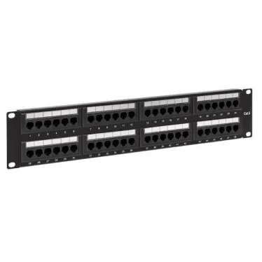 Патч-панель TERACOM CS 19'' Cat.6A 1U полный экран STP 24 порта RJ-45 Dual IDC с органайзером