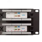 Патч-панель TERACOM CS 19'' Cat.6A 1U полный экран STP 24 порта RJ-45 Dual IDC с органайзером