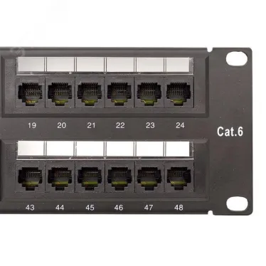 Патч-панель TERACOM CS 19'' Cat.6A 1U полный экран STP 24 порта RJ-45 Dual IDC с органайзером